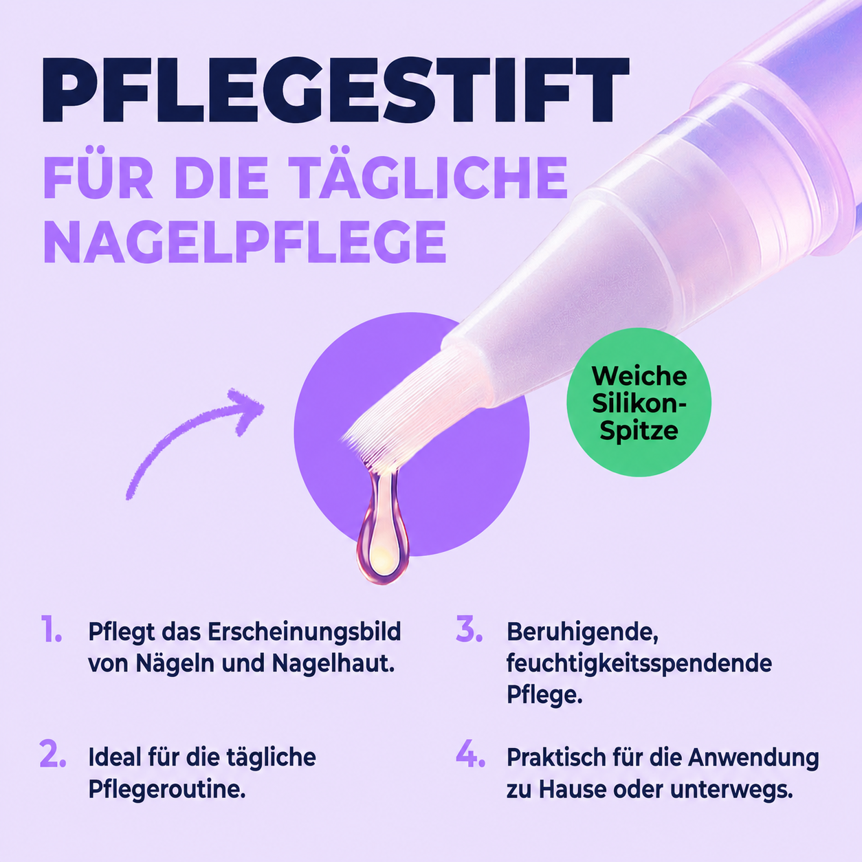 2 Stück Nagelpflegestift – Kosmetische Pflege für Nägel & Nagelhaut | Gepflegtes, optisches Erscheinungsbild | Nagelpflegestift für den täglichen Gebrauch
