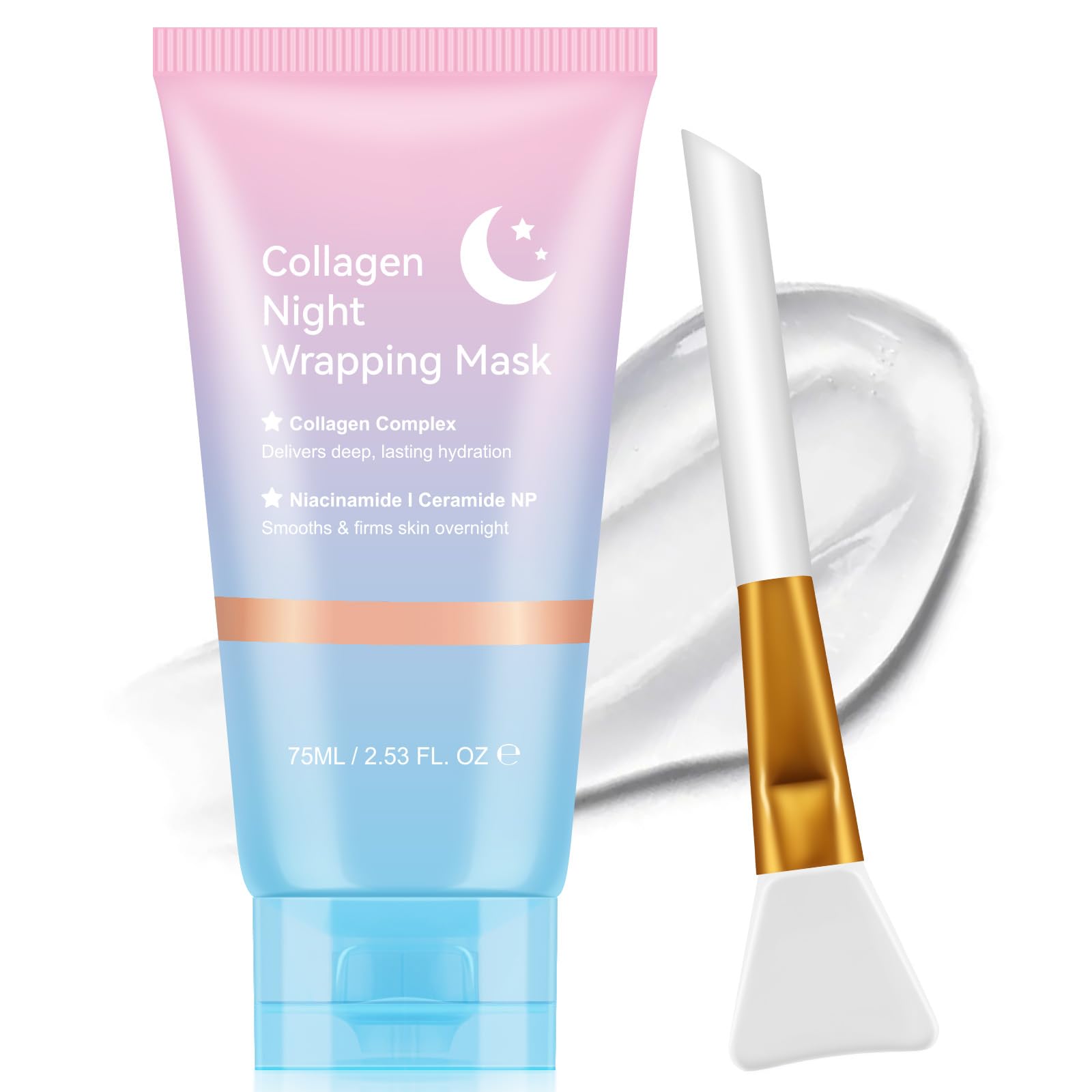 2er-Pack Collagen Night Wrapping Mask, Collagen Overnight Wrapping Peel Off Kollagen Maske, Bio Collagen Face Mask, Collagen Maske Gesicht Overnight, Hydrolyzed Collagen for Glowing Skin