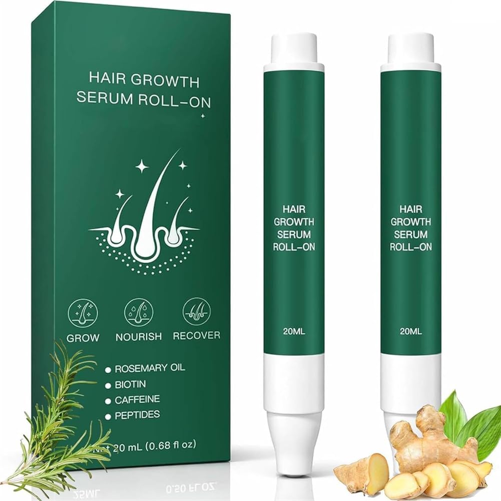 2 Stück Roota Hair Growth Serum Roll-On,Roota Hair Growth Roller,Hair Revival Serum for Thicker,Healthy Hair,Haarwachstum Serums,Natürlich Haarwachstum Beschleunigen,Haarwuchsmittel Frauen & Männer