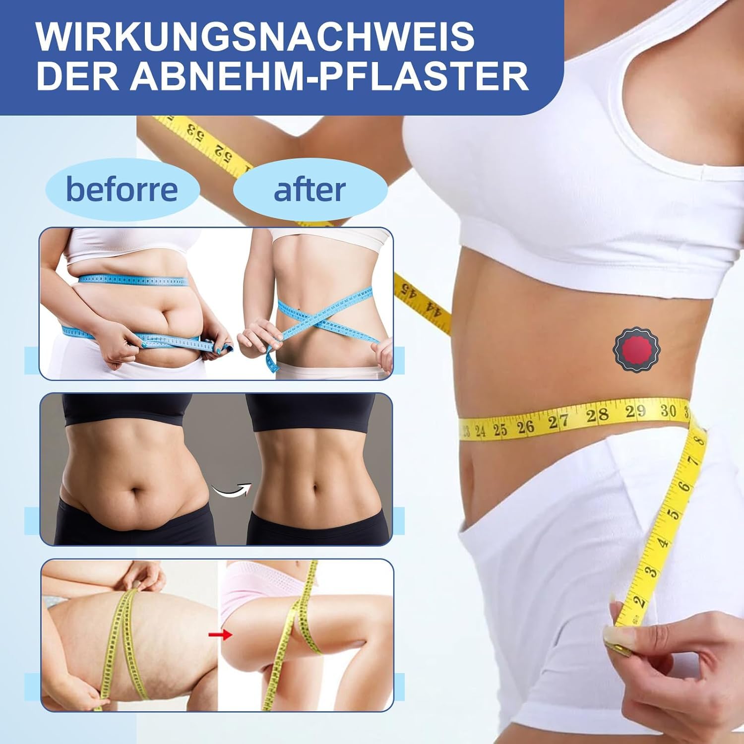 90 Stück Abnehmpflaster Metabalancepatch, Berberin Pflaster mit pflanzlichen Extrakten, Figurpflege für Bauch & Taille, diskret im Alltag & hautfreundlich,für alle Körpertypen, Vorteilspack